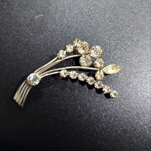 Beautiful Vintage Rhinestone Flower Spray 🌼 🌸 Brooch